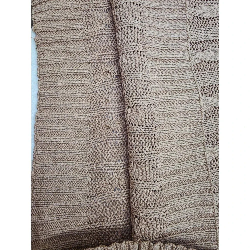 Vintage Gucci Cable Knit Sweater Men’s L Blush Tan Made in Italy